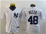 New York Yankees #48 Anthony Rizzo Youth White Cool Base Jersey