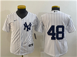 New York Yankees #48 Anthony Rizzo Youth White without Name Cool Base Jersey