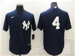 New York Yankees #4 Lou Gehrig Navy Without Name Cool Base Jersey