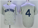New York Yankees #4 Lou Gehrig 1939 Throwback Gray Jersey