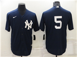 New York Yankees #5 Joe DiMaggio Navy Without Name Cool Base Jersey
