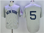 New York Yankees #5 Joe DiMaggio 1939 Throwback Gray Jersey