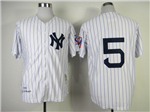 New York Yankees #5 Joe DiMaggio 1939 Throwback White Pinstripe Jersey