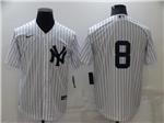 New York Yankees #8 Yogi Berra White Without Name Cool Base Jersey