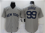 New York Yankees #99 Aaron Judge Gray with name 2021 Field of Dreams Cool Base Jersey