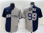 New York Yankees #99 Aaron Judge Split Gray/Navy Cool Base Jersey