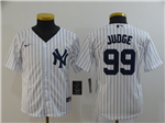 New York Yankees #99 Aaron Judge Youth White 2020 Cool Base Jersey