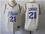 Philadelphia 76ers #21 Joel Embiid Youth Cream City Edition Swingman Jersey