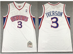 Philadelphia 76ers #3 Allen Iverson 1996-97 White Hardwood Classics Jersey