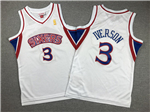 Philadelphia 76ers #3 Allen Iverson Youth 1996-97 White Hardwood Classics Jersey