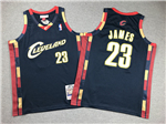 Cleveland Cavaliers #23 LeBron James Youth 2008-09 Navy Hardwood Classics Jersey
