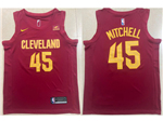 Cleveland Cavaliers #45 Donovan Mitchell 2022/23 Wine Swingman Jersey