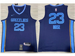 Memphis Grizzlies #23 Derrick Rose Navy Swingman Jersey