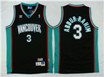 Vancouver Grizzlies #3 Shareef Abdur-Rahim Black Hardwood Classic Jersey