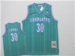 Charlotte Hornets #30 Dell Curry Teal Hardwood Classic Jersey