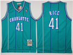 Charlotte Hornets #41 Glen Rice Teal Hardwood Classic Jersey