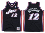 Utah Jazz #12 John Stockton 1998-99 Black Hardwood Classic Jersey