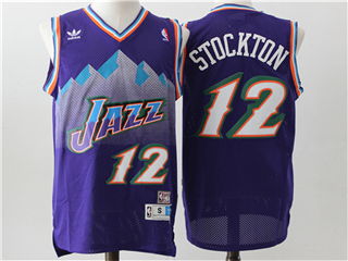 Utah Jazz #12 John Stockton Purple Hardwood Classic Jersey