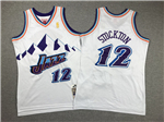 Utah Jazz #12 John Stockton Youth 1996-97 White Hardwood Classics Jersey