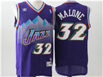 Utah Jazz #32 Karl Malone Purple Hardwood Classic Jersey