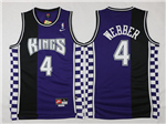 Sacramento Kings #4 Chris Webber Throwback Black/Purple Jersey