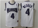 Sacramento Kings #4 Chris Webber Throwback White Jersey