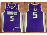 Sacramento Kings #5 De'Aaron Fox Purple Swingman Jersey