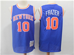 New York Knicks #10 Walt Frazier 19772-73 Blue Hardwood Classics Jersey