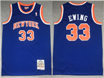 New York Knicks #33 Patrick Ewing 1991-92 Blue Hardwood Classics Jersey
