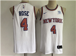 New York Knicks #4 Derrick Rose White Swingman Jersey