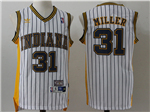 Indiana Pacers #31 Reggie Miller White Pinstripe Hardwood Classics Jersey