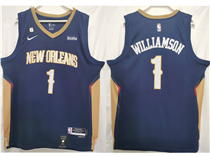New Orleans Pelicans #1 Zion Williamson Navy Blue Swingman Jersey