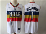 New Orleans Pelicans #1 Zion Williamson White Earned Edition Swingman Jersey