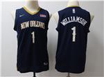 New Orleans Pelicans #1 Zion Williamson Youth Navy Blue Swingman Jersey