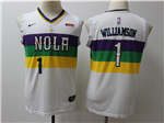 New Orleans Pelicans #1 Zion Williamson Youth White City Edition Swingman Jersey
