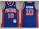 Detroit Pistons #10 Dennis Rodman 1988-89 Throwback Blue Jersey