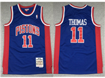 Detroit Pistons #11 Isiah Thomas 1988-89 Throwback Blue Jersey