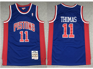 Detroit Pistons #11 Isiah Thomas 1988-89 Throwback Blue Jersey