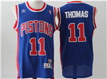 Detroit Pistons #11 Isiah Thomas Blue Hardwood Classics Jersey