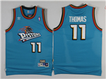 Detroit Pistons #11 Isiah Thomas Light Blue Hardwood Classics Jersey