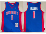 Detroit Pistons #1 Chauncey Billups 2003-04 Blue Hardwood Classics Jersey