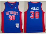 Detroit Pistons #30 Rasheed Wallace 2003-04 Blue Hardwood Classics Jersey