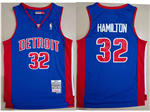 Detroit Pistons #32 Richard Hamilton 2003-04 Blue Hardwood Classics Jersey