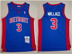 Detroit Pistons #3 Ben Wallace 2003-04 Blue Hardwood Classics Jersey