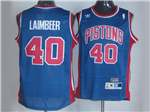 Detroit Pistons #40 Bill Laimbeer Blue Hardwood Classics Jersey