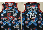 Toronto Raptors #15 Vince Carter 1998-99 Black Floral Fashion Hardwood Classics Jersey