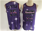 Toronto Raptors #15 Vince Carter Purple Starry Hardwood Classics Jersey