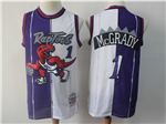 Toronto Raptors #1 Tracy McGrady 1998-99 Purple White Split Hardwood Classics Jersey