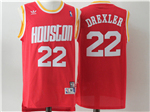 Houston Rockets #22 Clyde Drexler Red Hardwood Classic Jersey
