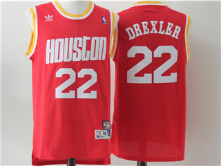 Houston Rockets #22 Clyde Drexler Red Hardwood Classic Jersey